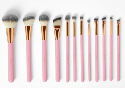 BH COSMETICS Pink Studded Elegance 12 Piece Brush Set Holder in Pakistan